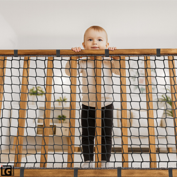 Siatka zabezpieczająca w oplocie - kolor szary - 90x200cm