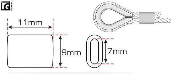 Aluminiowa tuleja zaciskowa do linki 3mm - 1 sztuka