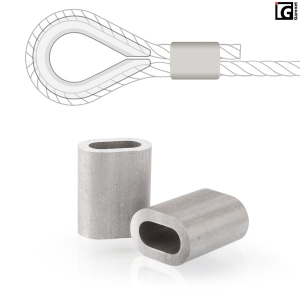 Aluminiowa tuleja zaciskowa do linki 3mm - 1 sztuka