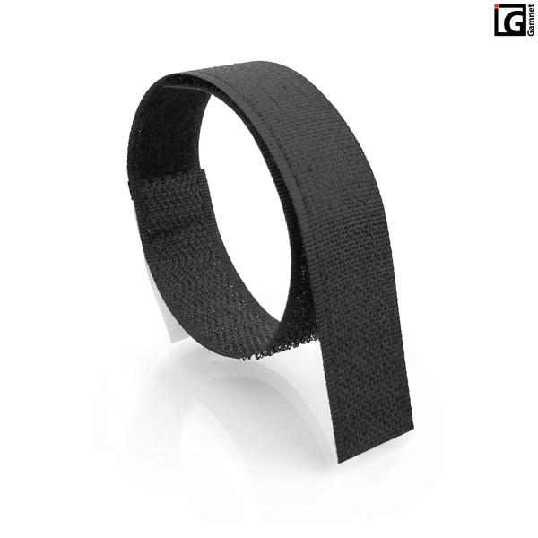 Zestaw opasek rzepowych do siatek 2x25cm - kolor czarny / 4 szt.