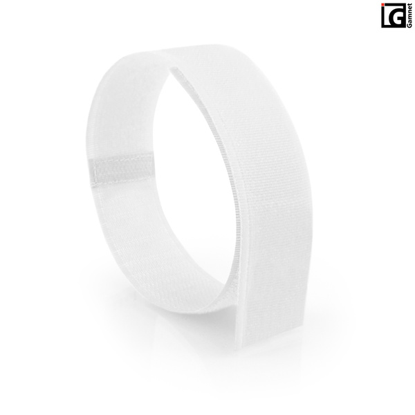 Zestaw opasek rzepowych do siatek 3x35cm - kolor biały / 4 szt.