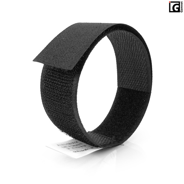 Zestaw opasek rzepowych do siatek 2,5x30cm - kolor czarny / 4 szt.