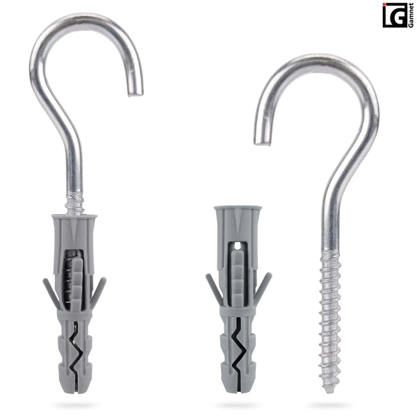 Hak sufitowy z kołkiem rozporowym 6mm - 1 sztuka