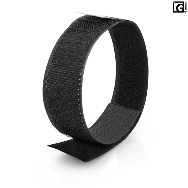 Zestaw opasek rzepowych do siatek 3x35cm - kolor czarny / 10 szt.