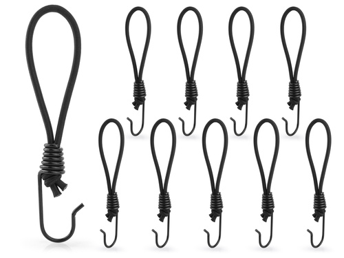 Haczyk z gumką do mocowania banerów 5 mm / 21 cm /  10 sztuk