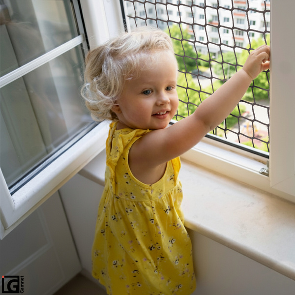 Siatka zabezpieczająca w oplocie - kolor szary - 90x220cm