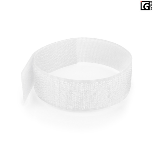 Opaska rzepowa do mocowania siatki 3x35cm - kolor biały