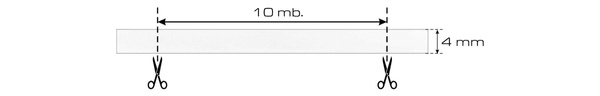 Guma odzieżowa płaska – 4 mm biała – 10 mb.