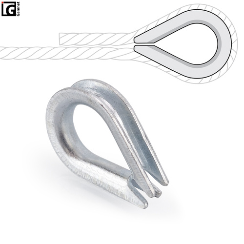 Kausza metalowa do liny 3-4mm - 1 sztuka