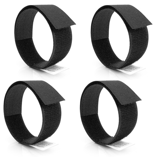 Zestaw opasek rzepowych do siatek 2,5x30cm - kolor czarny / 4 szt.